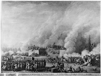 Verkündung des Kriegsrechts auf dem Marsfeld, Paris, 17. Juli 1791